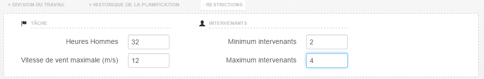 formulaire tache restrictions